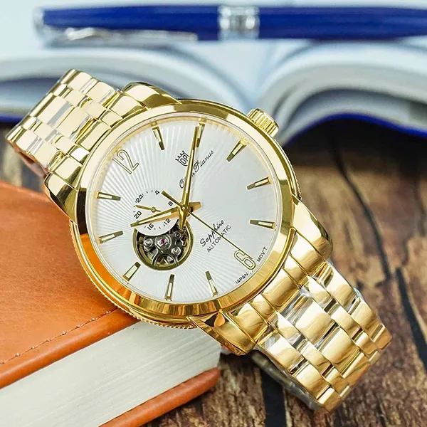 Đồng Hồ Nam Olym Pianus OP990-133AMK-T Màu Vàng Trắng