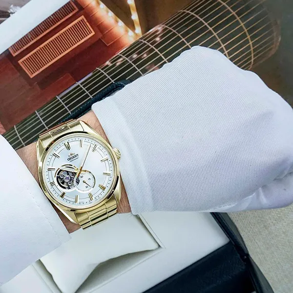 Đồng Hồ Nam Orient Semi Skeleton RA-AR0007S10B Màu Vàng Trắng