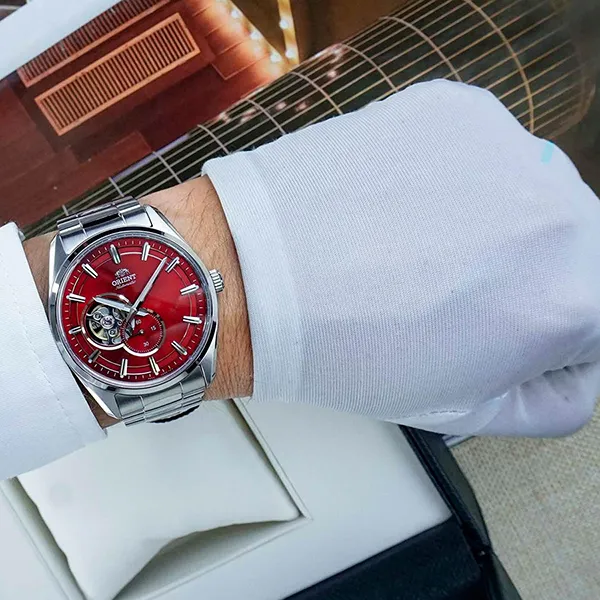 Đồng Hồ Nam Orient Semi Skeleton Watch RA-AR0010R10B Màu Bạc Đỏ