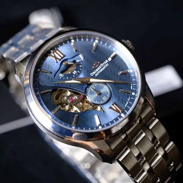 Đồng Hồ Nam Orient Star Mechanical Contemporary RE-AV0B08L00B Màu Bạc Xanh