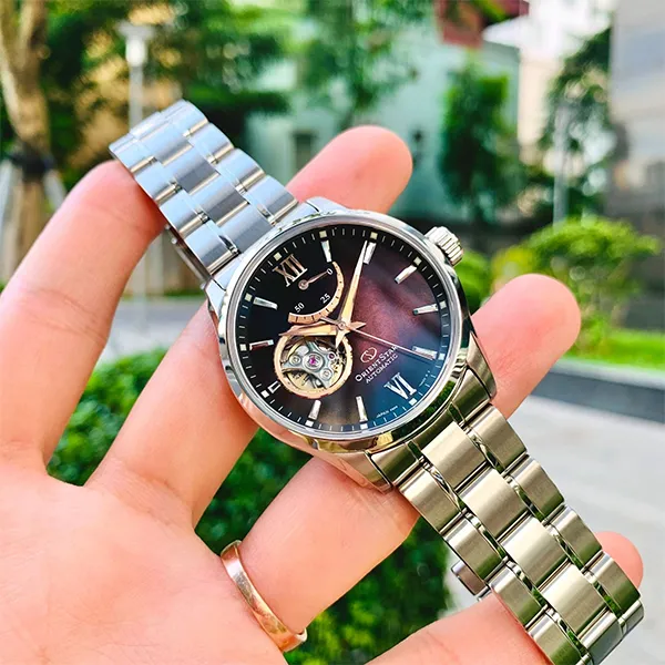 Đồng Hồ Nam Orient Star Semi-Skeleton RK-AT0010A Màu Bạc Nâu