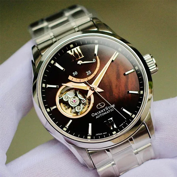 Đồng Hồ Nam Orient Star Semi-Skeleton RK-AT0010A Màu Bạc Nâu