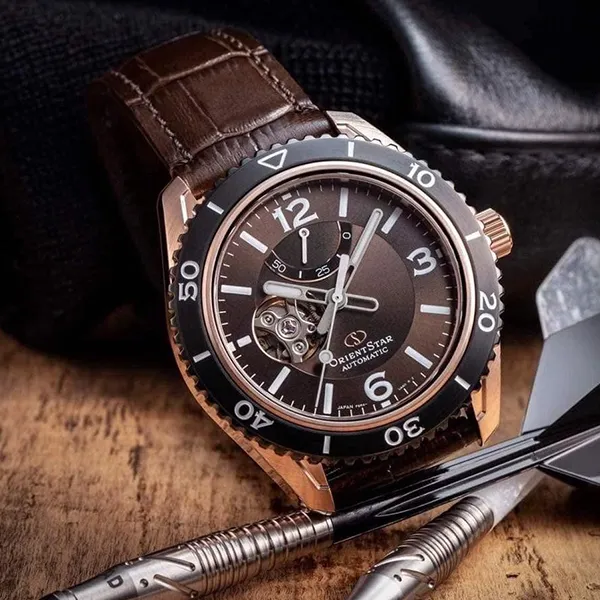 Đồng Hồ Nam Orient Star Sport OpenHeart RK-AT0103Y Màu Nâu