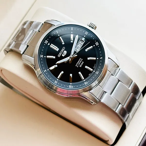 Đồng Hồ Nam Seiko 5 Automatic SNKP11K1 Màu Bạc Đen
