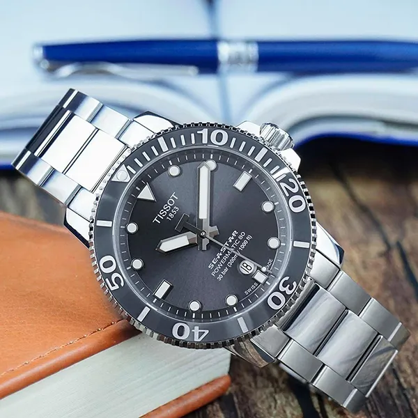 Đồng Hồ Nam Tissot Seastar 1000 Powermatic 80 T120.407.11.081.01 Màu Xám Bạc