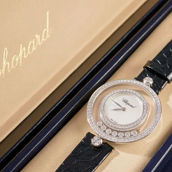 Đồng Hồ Nữ Chopard Happy Diamonds Icons 209426-1201 Màu Đen Trắng