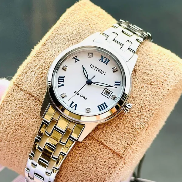 Đồng Hồ Nữ Citizen Eco-Drive Crystal Watch FE1240-57A Màu Bạc - Đồng hồ - Vua Hàng Hiệu