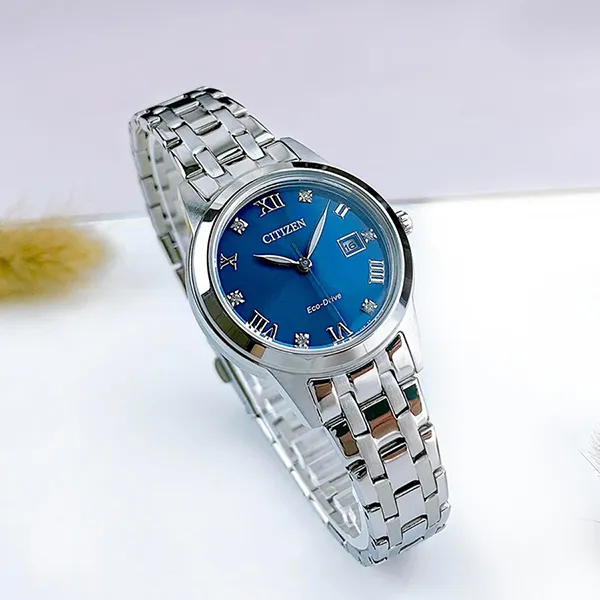 Đồng Hồ Nữ Citizen Eco-Drive FE1240-57L Màu Bạc Xanh - Đồng hồ - Vua Hàng Hiệu