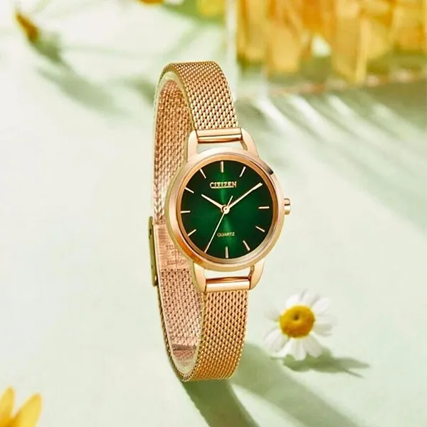 Đồng Hồ Nữ Citizen Quartz EQ3003-50W Màu Vàng Xanh Green