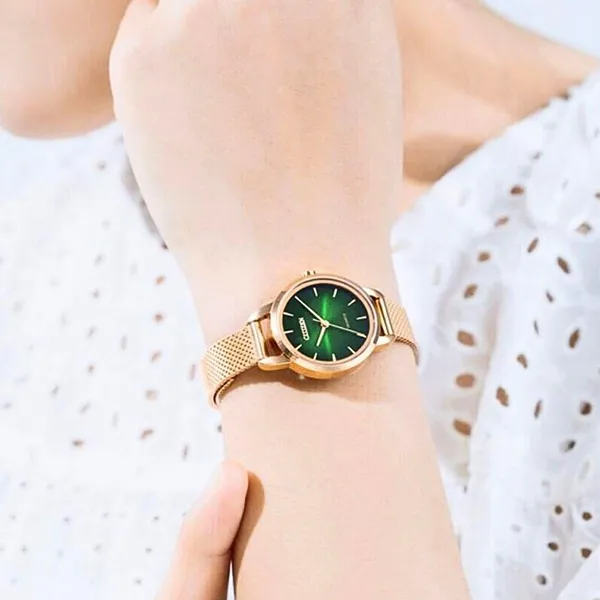 Đồng Hồ Nữ Citizen Quartz EQ3003-50W Màu Vàng Xanh Green
