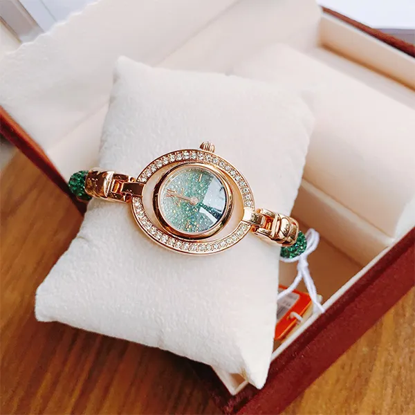 Đồng Hồ Nữ Davena Crystal l61625 Màu Vàng Hồng Xanh