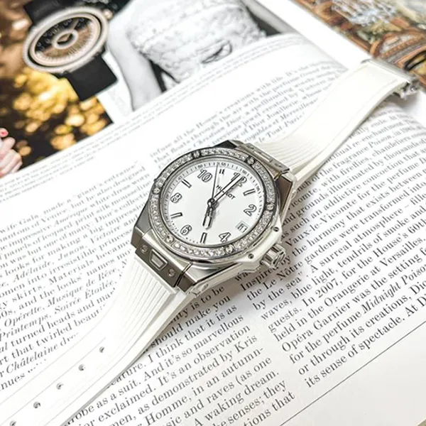 Đồng Hồ Nữ Hublot Big Bang One Click White Diamonds Benzel Steel 39mm 465.SE.2010.RW.1204 Màu Trắng - Đồng hồ - Vua Hàng Hiệu