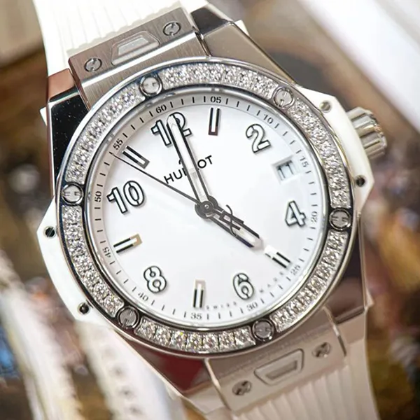 Đồng Hồ Nữ Hublot Big Bang One Click White Diamonds Benzel Steel 39mm 465.SE.2010.RW.1204 Màu Trắng - Đồng hồ - Vua Hàng Hiệu