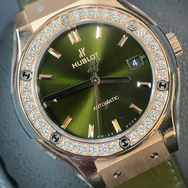 Đồng Hồ Nữ Hublot Classic Fusion 565.OX.8980.LR.1204 Màu Xanh/ Vàng Hồng