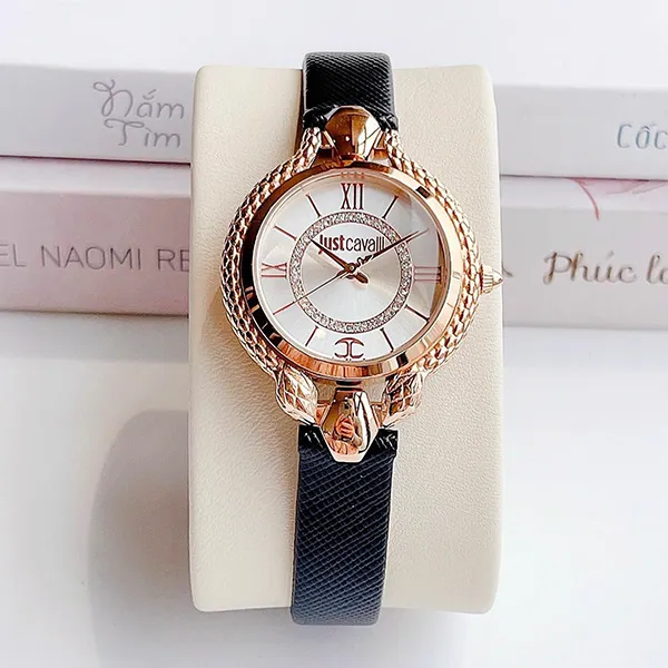 Đồng Hồ Nữ Just Cavalli Snake White Dial JC1L046L0235 Màu Đen Vàng Hồng