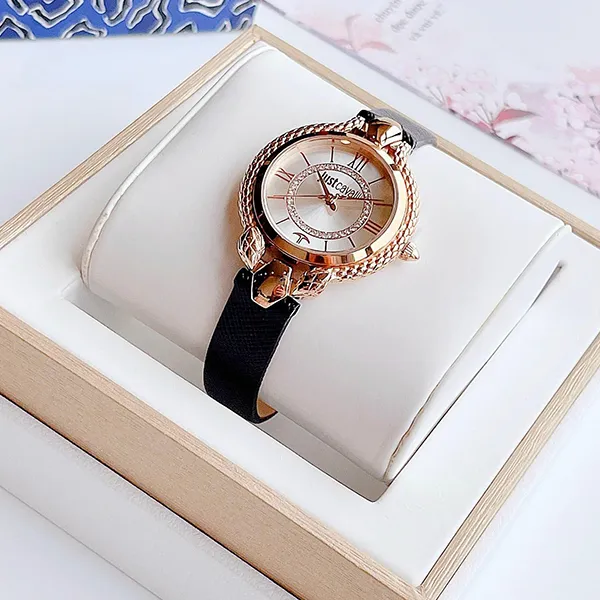 Đồng Hồ Nữ Just Cavalli Snake White Dial JC1L046L0235 Màu Đen Vàng Hồng