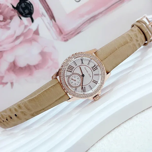 Đồng Hồ Nữ Michael Kors MK Mini Everest Quartz Crystal White Dial Ladies Watch MK4719 Màu Nâu - Đồng hồ - Vua Hàng Hiệu