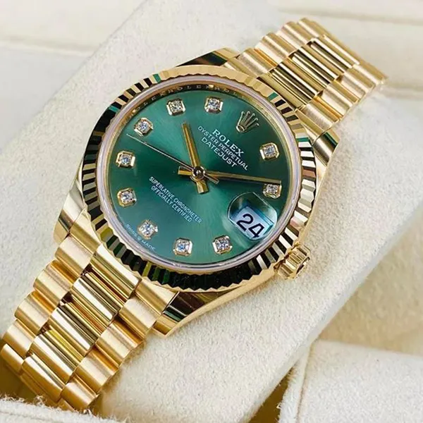 Đồng Hồ Nữ Rolex Datejust 31mm Yellow Gold Dial Olive Green Màu Xanh Vàng - 3