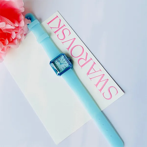 Đồng Hồ Nữ Swarovski Silicone Strap Blue 5624385 Màu Xanh Dương