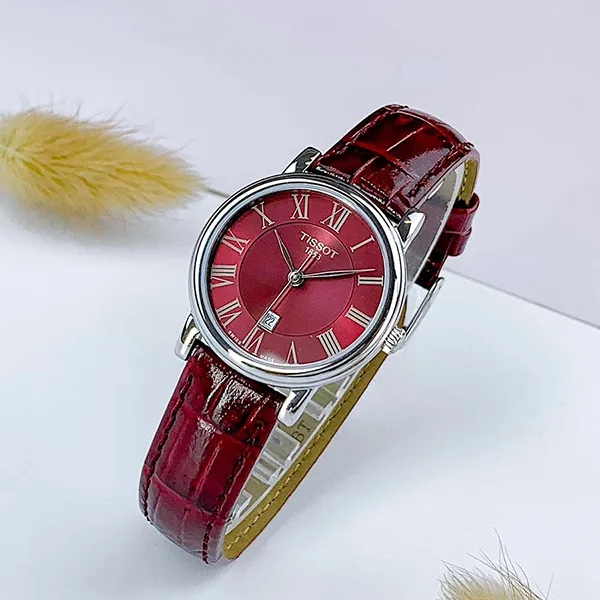 Đồng Hồ Nữ Tissot Carson Premium Quartz Red Dial Ladies Watch T122.210.16.373.00 Màu Đỏ Mận - Đồng hồ - Vua Hàng Hiệu