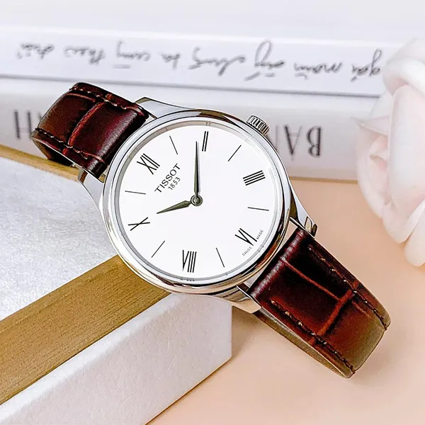 Đồng Hồ Nữ Tissot Tradition 5.5 Quartz Silver Dial T063.209.16.038.00 Màu Nâu Bạc - Đồng hồ - Vua Hàng Hiệu