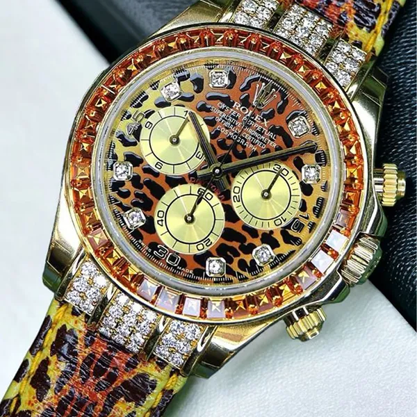 Đồng Hồ Rolex Daytona 116598SACO Leopard Họa Tiết Da Báo - 3