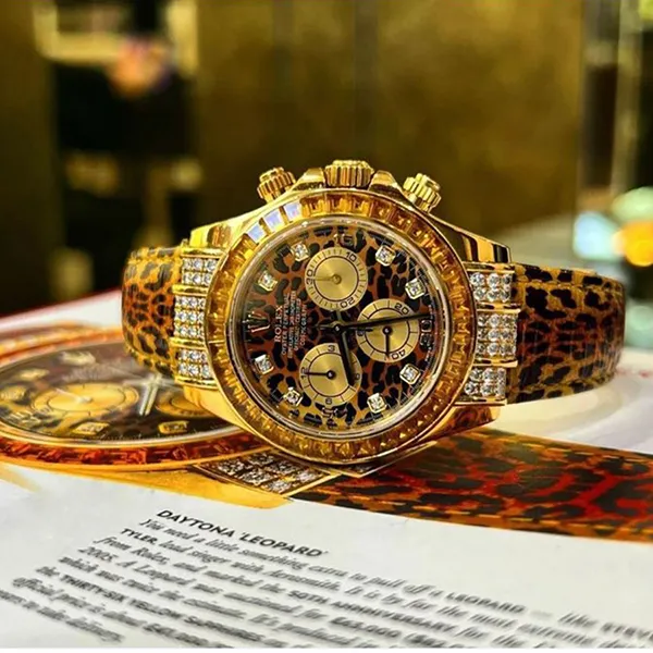 Đồng Hồ Rolex Daytona 116598SACO Leopard Họa Tiết Da Báo - 4