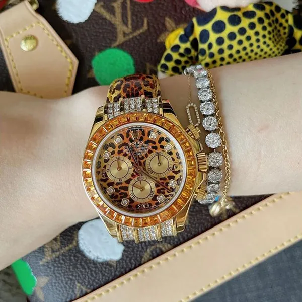 Đồng Hồ Rolex Daytona 116598SACO Leopard Họa Tiết Da Báo - 5