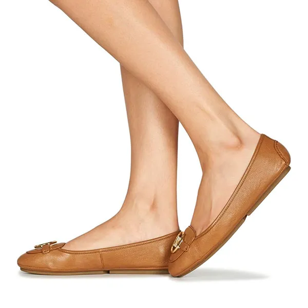 Giày Bệt Nữ Michael Kors MK Lillie Moccasins Màu Nâu Size 5