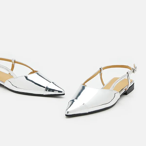 Giày Bệt Nữ Pazzion Verity Slingback Flats 1926-1SIL035 Màu Bạc