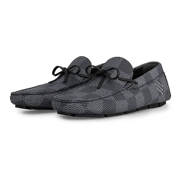 Giày Lười Nam Louis Vuitton LV Driver Mocassin 1ACWIY Màu Đen Xám Size 39 - Giày - Vua Hàng Hiệu