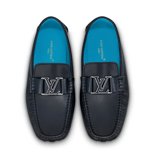 Giày Lười Nam Louis Vuitton LV Monte Carlo Mocassin 1ABMP8 Màu Xanh Đen Size 41