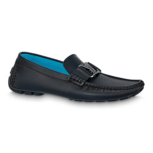 Giày Lười Nam Louis Vuitton LV Monte Carlo Mocassin 1ABMP8 Màu Xanh Đen Size 41