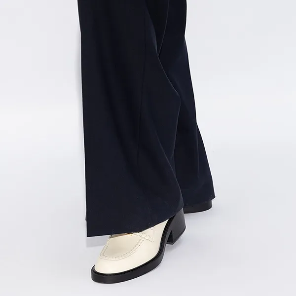 Giày Lười Nữ Chloé Marcie Pumps Leather Loafers Màu Trắng Size 35.5 - 1