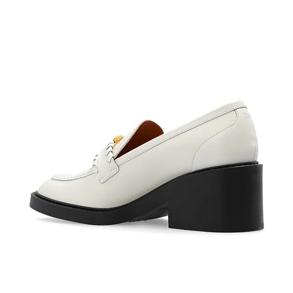 Giày Lười Nữ Chloé Marcie Pumps Leather Loafers Màu Trắng Size 35.5 - 5