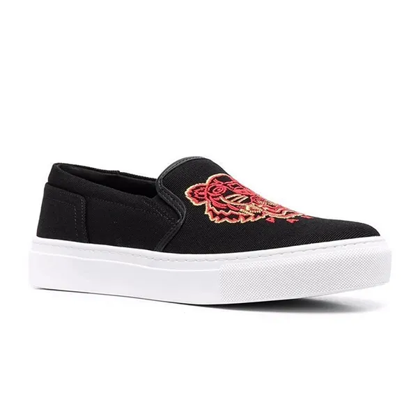 Giày Slip On Nữ Kenzo Embroidered-Tiger Màu Đen Size 35