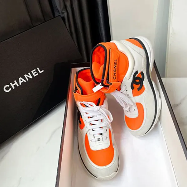 Giày Sneaker Nữ Chanel Orange In Leather Baskets Màu Trắng Cam Size 36.5 - Giày - Vua Hàng Hiệu