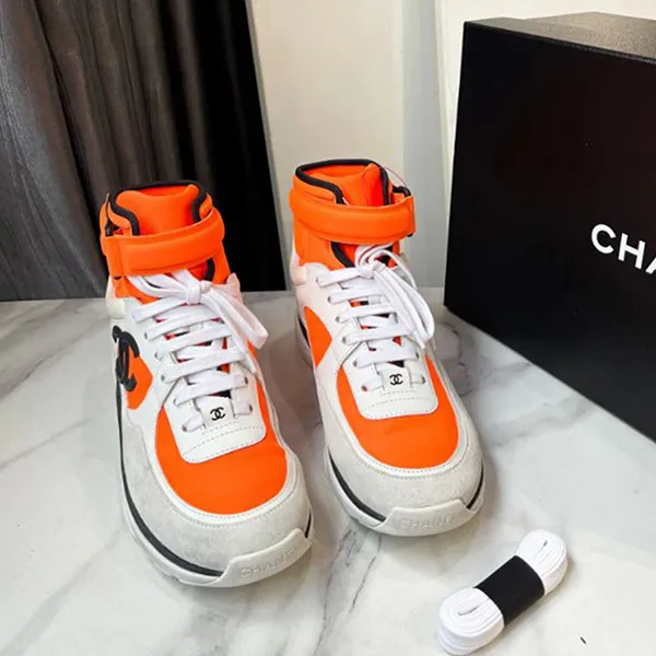 Giày Sneaker Nữ Chanel Orange In Leather Baskets Màu Trắng Cam Size 36.5 - Giày - Vua Hàng Hiệu