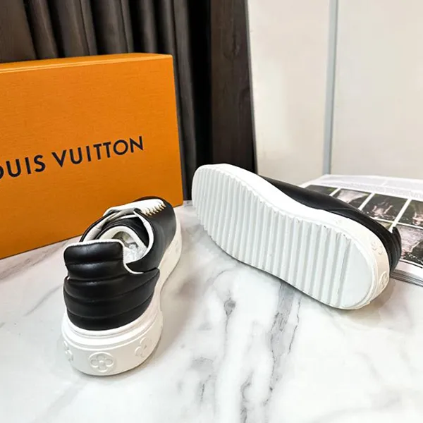 Giày Sneaker Nữ Louis Vuitton LV Monogram Leather Màu Đen Size 35