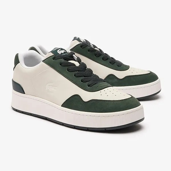 Giày Thể Thao Nam Lacoste Ace Clip Leather Trainers 46SMA0033 1R5 Màu Trắng Phối Xanh Lá Size 8.5 - 1