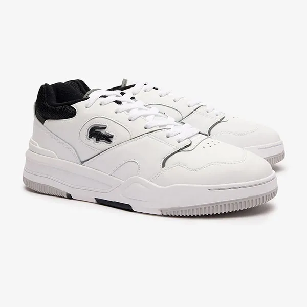 Giày Thể Thao Nam Lacoste Lineshot Contrasted Collar Leather Trainers 47SMA0061 147 Màu Trắng Size 40.5 - 1