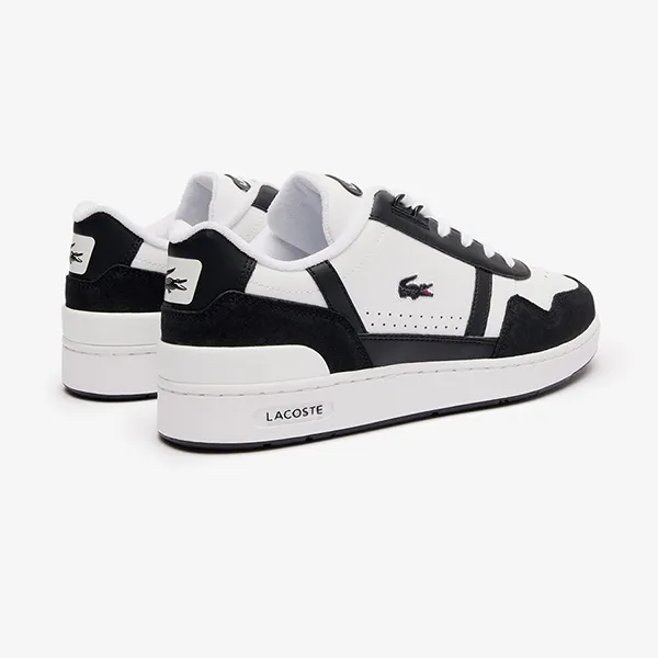 Giày Thể Thao Nam Lacoste Men’s Graphic Print T-Clip Trainers 47SMA0073-147 Màu Đen Trắng Size 40 - 4