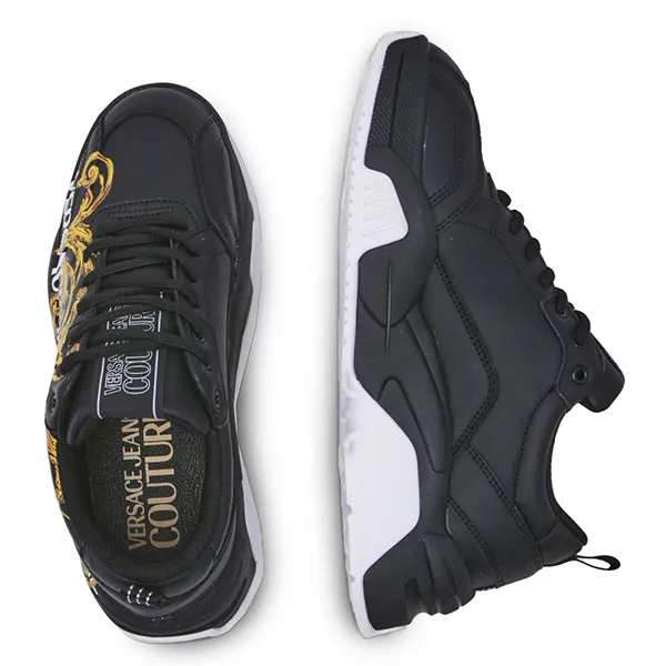 Giày Thể Thao Nam Versace Jeans Couture Fondo Stargaze 73YA3SF6 Màu Đen Họa Tiết Vàng Size 40