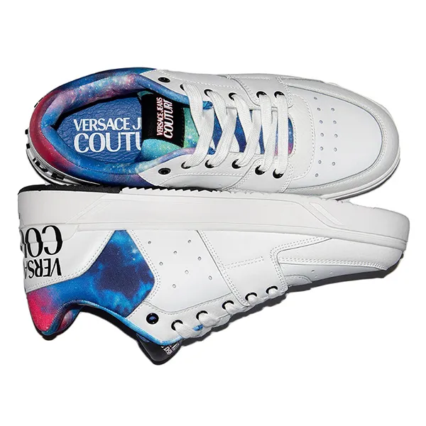 Giày Thể Thao Nam Versace Jeans Couture Galaxy Print Trainers White 73YA3SJ6 Màu Trắng Size 41