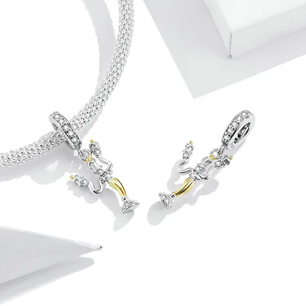 Hạt Vòng Charm Nữ Lili Jewelry Đính Đá CZ Câu Chuyện Cổ Tích Talia LILI_087443 Cây Nến Màu Vàng Bạc - Trang sức - Vua Hàng Hiệu