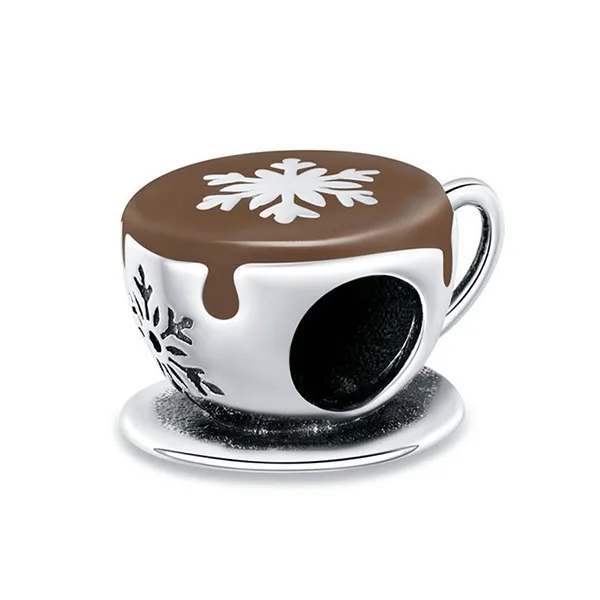 Hạt Vòng Charm Nữ Lili Jewelry Đính Đá CZ Chocolate LILI_084869 Ly Cafe Màu Nâu Bạc - Trang sức - Vua Hàng Hiệu