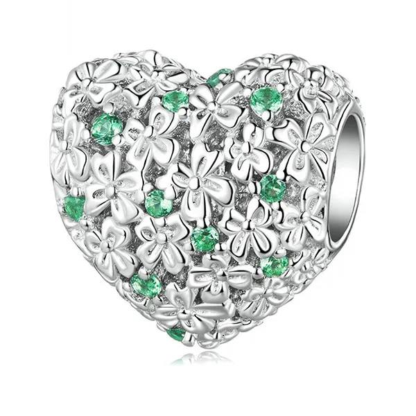 Hạt Vòng Charm Nữ Lili Jewelry Đính Đá CZ Cỏ 4 Lá May Mắn Daleyza LILI_088590 2 Màu Xanh Bạc