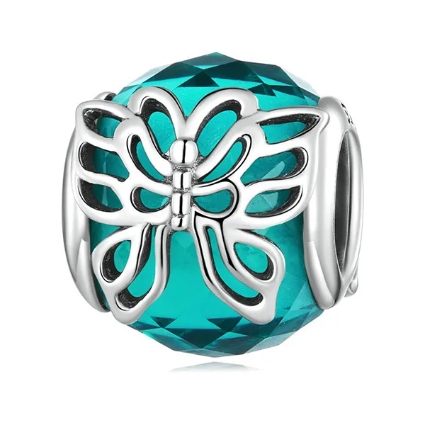 Hạt Vòng Charm Nữ Lili Jewelry Đính Đá CZ Cỏ 4 Lá May Mắn Daleyza LILI_088590 3 Màu Xanh Bạc