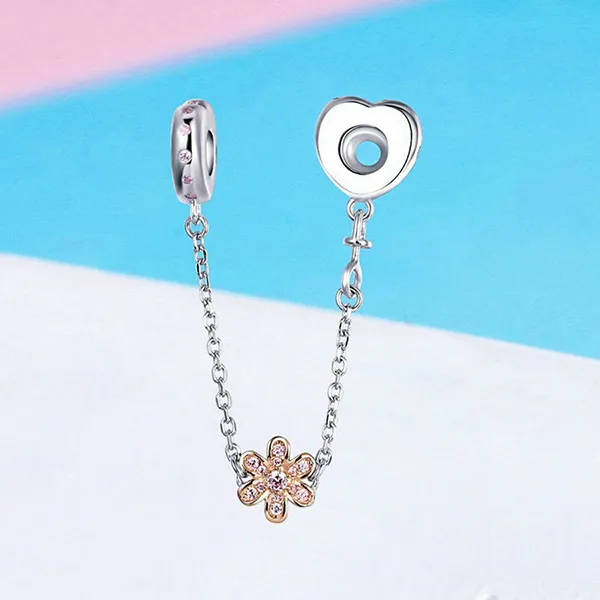 Hạt Vòng Charm Nữ Lili Jewelry Đính Đá CZ Dạng Chuỗi Dây Skylar LILI_085019 Bông Hoa Màu Vàng Bạc