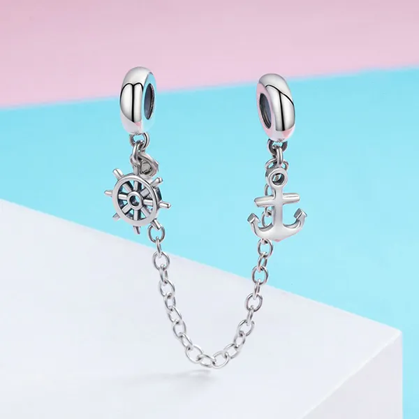 Hạt Vòng Charm Nữ Lili Jewelry Đính Đá CZ Dạng Chuỗi Dây Skylar LILI_085019 Mỏ Neo Màu Bạc